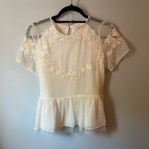 Zara chiffon lace top